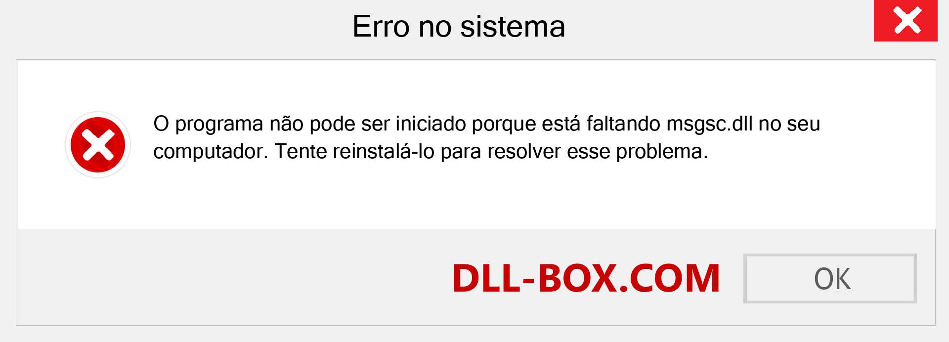 Arquivo msgsc.dll ausente ?. Download para Windows 7, 8, 10 - Correção de erro ausente msgsc dll no Windows, fotos, imagens